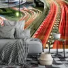 Transform your rooms with this Urban Lightstripes Wall Mural that will add a dash of colour to any space, and is ideal for city-lovers.