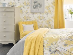 For a touch of spring all year round the Apple Blossom Sunshine Wallpaper in Pale Sunshine tones it will bring a soft splash of colour to your walls.