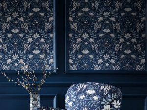 Parterre Dark Seaspray is a beautiful and sophisticated floral featuring painted white flowers and swirling patterns of leaves. In dark seaspray tones Parterre brings a modern feel to a vintage style pattern.