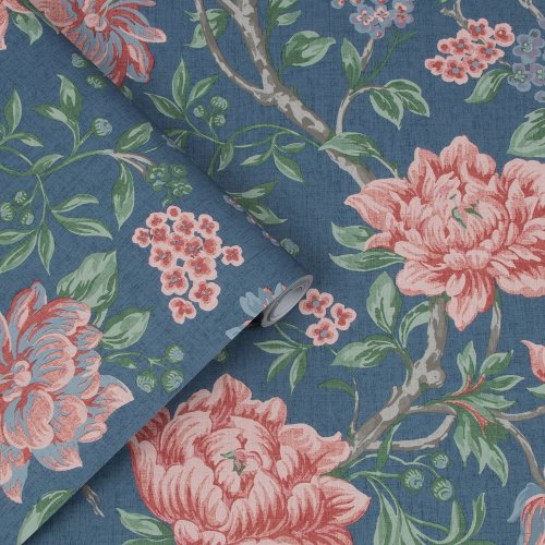 Representing a traditional hand woven pattern, Tapestry Floral Dark Seaspray Wallpaper is a beautiful rustic design and  is given a contemporary twist with a statement dusky seaspray colour palette.