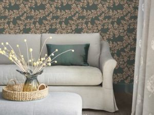Burnham is a beautiful leaf trellis design inspired by an original painted artwork piece from the Laura Ashley archive. With curving leaf stems, this intricate design has a charming country feel.