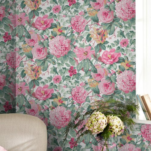 Aveline Rose Wallpaper combines oversized roses with convolvulus blooms, this naturalistic large scale floral design is both bold and beautiful.