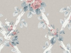 Elwyn Dove Grey Wallpaper is a beautiful leaf trellis design with intertwined leaf stems, this intricate style has a charming country feel.