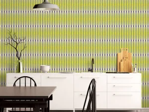 Retro Century Stripe Lime Green Wallpaper is simple in style but bold in its feel. A timeless design regardless of the space you choose to display it.  