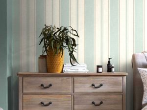 Add a classical touch of elegance to your home with the Country Stripe Duck Egg Wallpaper.  The perfect balance of warm neutral shades are beautifully detailed with stripes of duck egg blue making this stripe design classical yet modern.