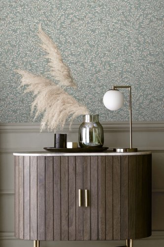 Ditsy Leaf Duck Egg Wallpaper features intricate leaf sprigs, created in a beautiful duck egg color way, this design is bound to add charm to any space.
