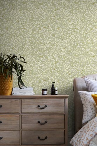 Ditsy Leaf Green Wallpaper is a perfectly balanced wallpaper featuring intricate leaf sprigs, created in a muted sage green this elegant design is bound to add charm to any living space.