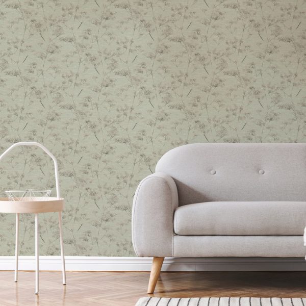 Serene Seedhead Sage Wallpaper is a large-scale cow parsley wild flower design that will create a beautiful feature for your walls.