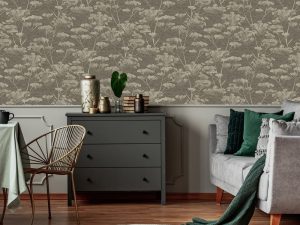 Serene Seedhead Taupe Wallpaper is a large-scale cow parsley wild flower design that will create a beautiful feature for your walls.