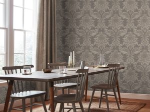 Archive Damask Taupe Wallpaper is a bold debossed design that has luxurious flair making this design a classical statement in any home.