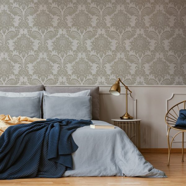 Archive Damask Grey Wallpaper is a bold debossed design that has luxurious flair making this design a classical statement in any home. 