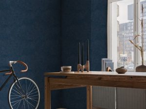 Organic Plain Navy Wallpaper is a soft Concrete Effect that can be used as an all 4 wall option, or paired with a pattern to give a co-ordinated offer.