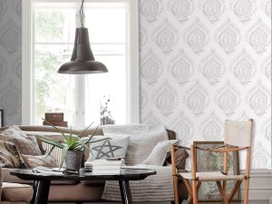 Ceci Medallion Grey Wallpaper is an earthly subtle floral-based motif repeat pattern with a distinct graphic look that will add a bit of classic charm.