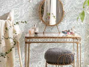 Morris Duck Egg Green Wallpaper is an intricate floral design in a classic flat green colour that will add a sophisticated look to your walls
