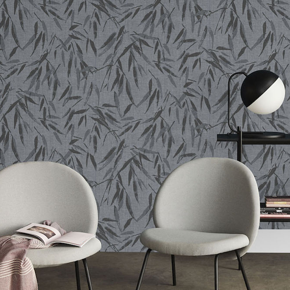 Brushstroke Leaves Grey Wallpaper is a light textured and natural nature-inspired pattern in artistic brush sure to add elegance to your walls.