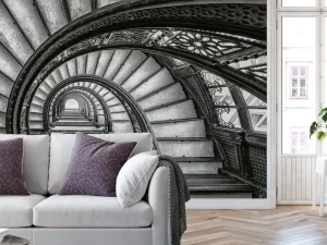 Create interest on your walls with the Wall-art Old Stairs Wall Mural and break the monotonous character of your interior space.